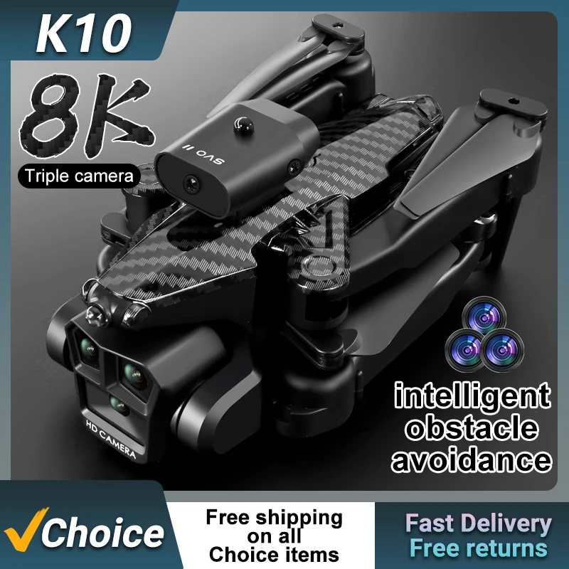 NM58690 K10 Max RC Drone 8K Professional with 1080P Wide Angle HD Camera Foldable Helicopter Wi-Fi FPV Height Hold Gift Toy -  UNO1RC