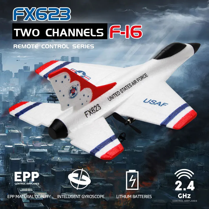 NM58729 Plane F16 Remote Control Airplane EPP Foam 360 Deg Rotation Flight Aircraft 2.4G RC Glider Outdoor Drones Toys for Boys