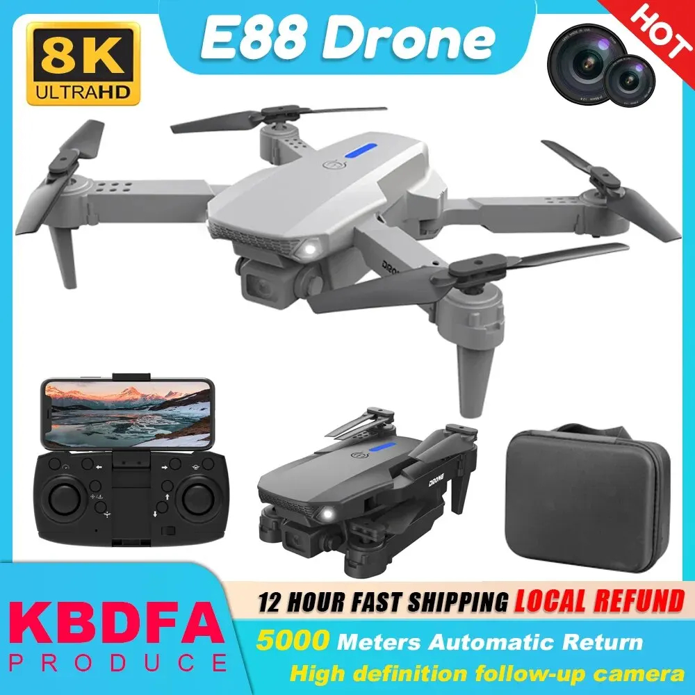 NM58791 2024   E88 Pro Wi-Fi FPV Drone Wide Angle HD 4K 1080P Camera Height Hold RC Foldable Quadcopter Drone Helicopter Toys Gift -  UNO1RC