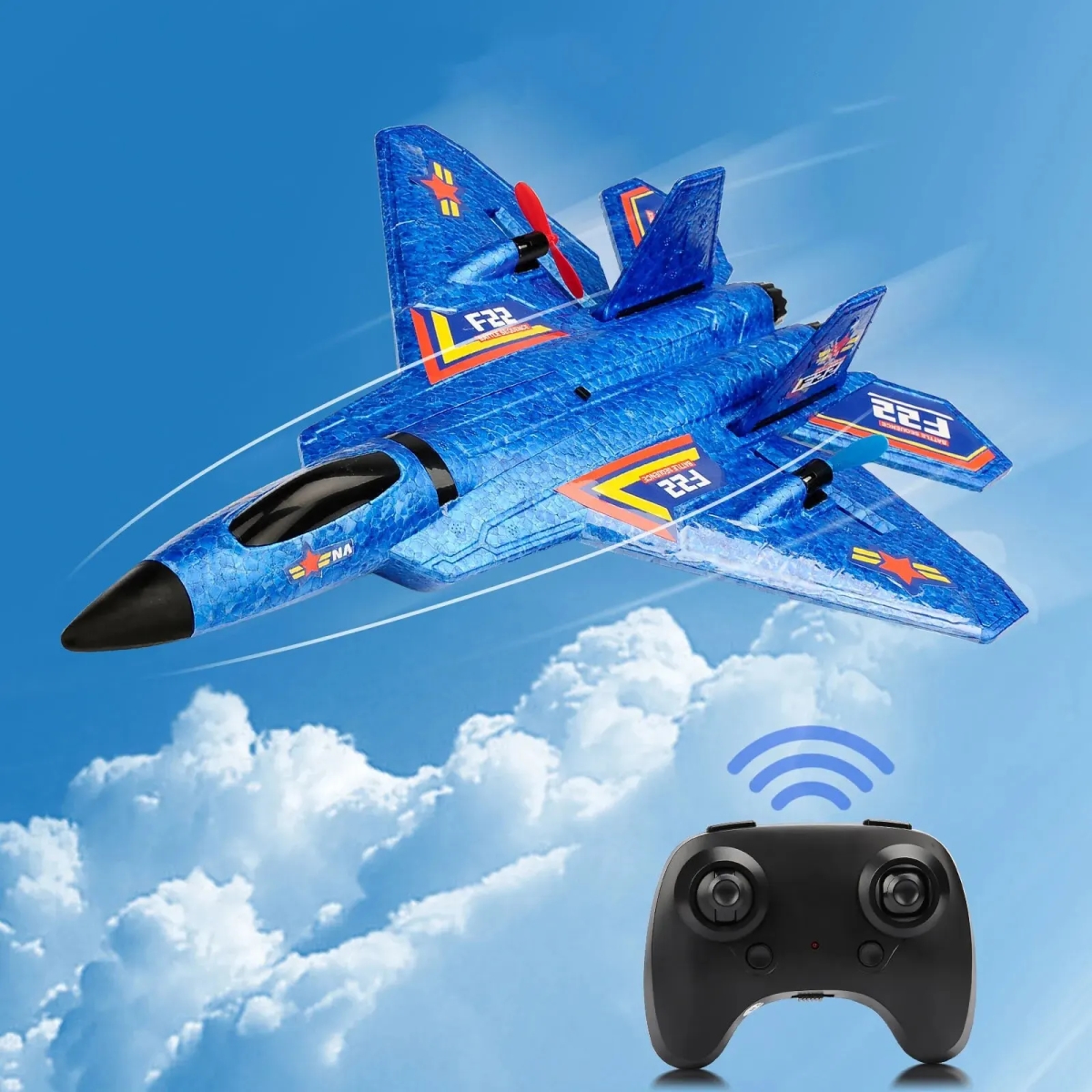 NM58877 Raptor RC Plane 2.4G 2CH Remote Control Flying Glider with LED Lights EPP Foam Airplane Toys for Children Gifts -  UNO1RC