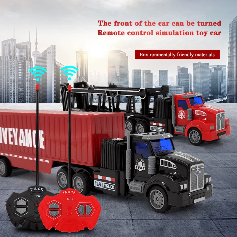 NM58962 Car 4CH Electric Wireless Remote Control Semi-trailer Truck Simulation Transport Vehicle Container Model Boys Toys -  UNO1RC