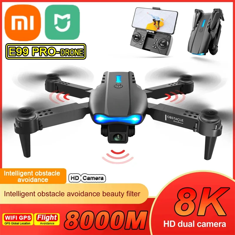 NM58978 Mijia E99 Pro Drone HD 8K Dual-Camera High Hold Mode Foldable RC Wi-Fi Aerial Photography Quadcopter for Adult Child Toys - Multi Color