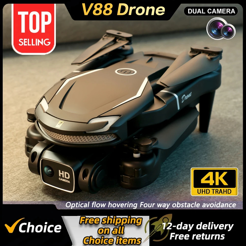 NM59023 Drone Wi-Fi FPV 360 Deg Laser Obstacle Avoidance Brushless Motor Optical Flow Localization 4K HD Dual Camera RC Quadcopter Toys