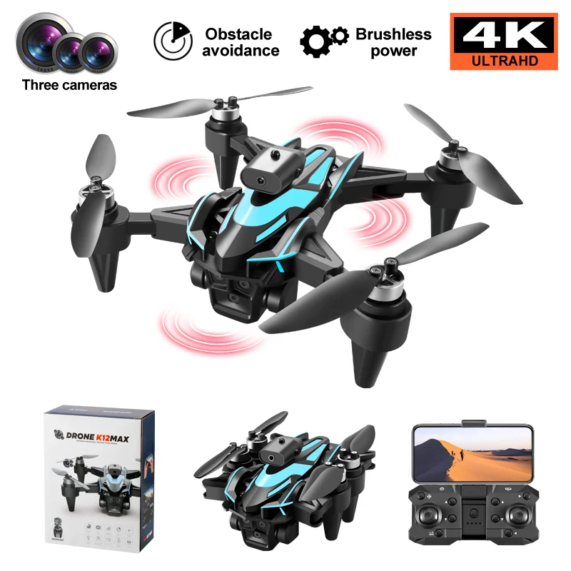 NM59027 Drone 360 Deg Laser Obstacle Avoidance Brushless Motor 4K HD Dual Camera GPS Return Parking Apron RC Quadcopter Drone Toys
