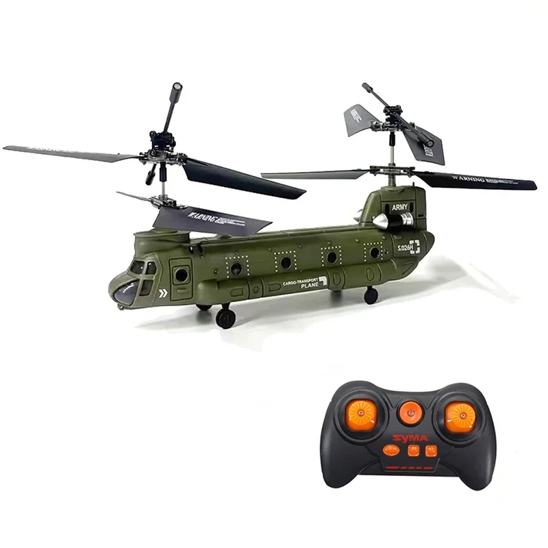 NM59268 Remote Control Helicopter, 2.4GHz S026h Military Transport RC Armed Aircraft Chinook Model Children Toys Birthday Gift - Army Green