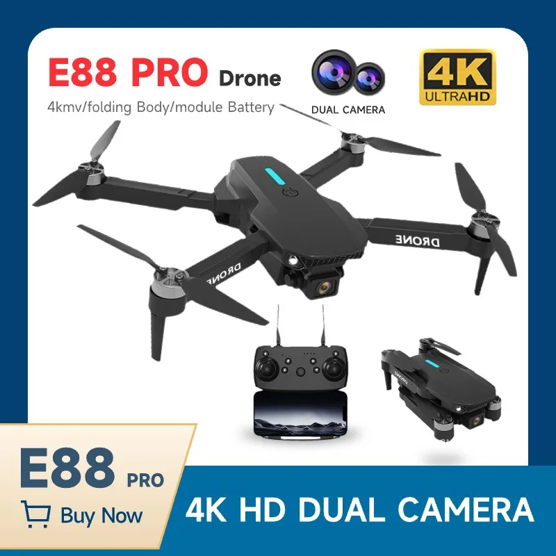 NM59280 HD Aerial Drone E88 Pro Professional Quadcopter Ultra Long Endurance HD Mapping Transmission Trajectory Foldable Flight
