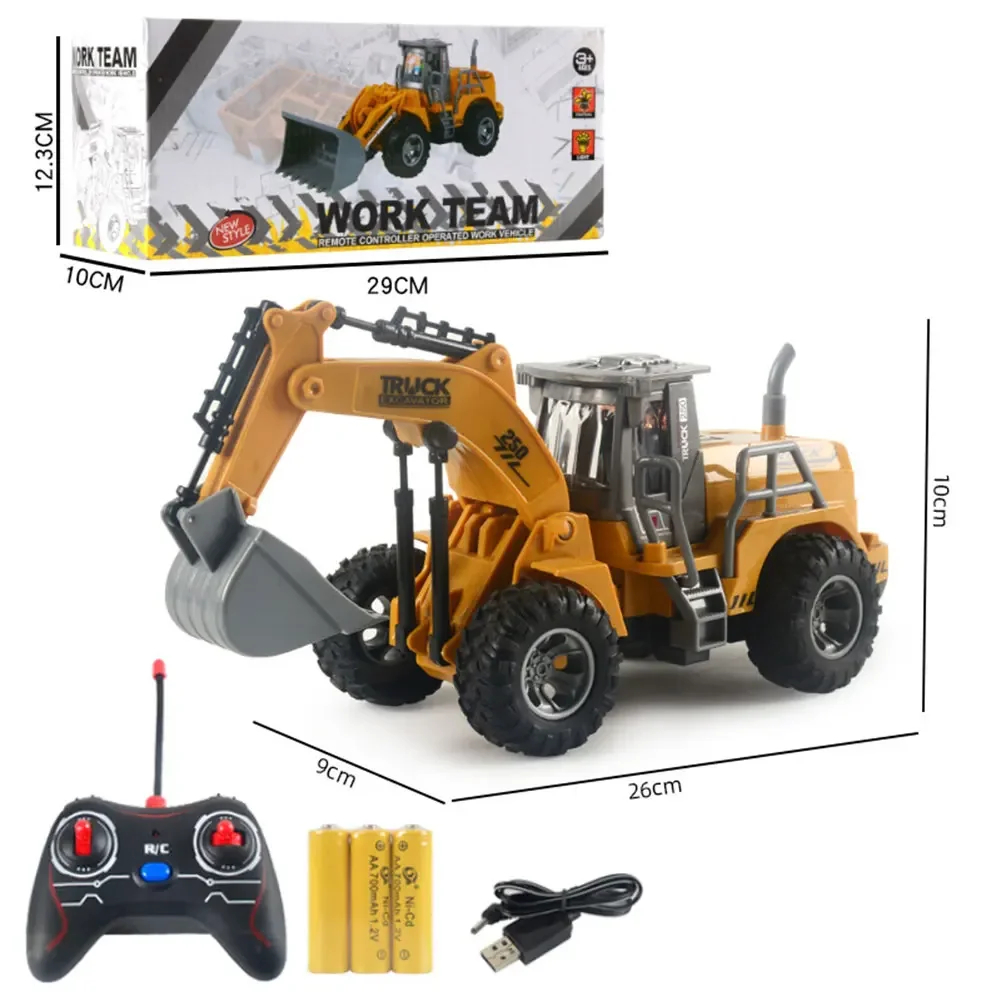 NM59428 Remote Control Bulldozer RC Trucks Electric Vehicle Toys Engineering Car Excavator Model Childrens Gift Boy