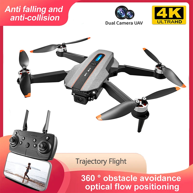 NM59447 S91 Drone 5G Wi-Fi FPV Brushless Motor GPS Return 8K HD Dual Camera 360 Deg Laser Obstacle Avoidance RC Quadcopter Drone Toys - Black & Gray