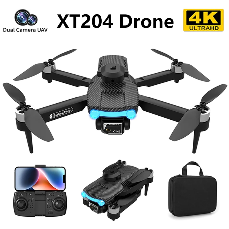NM59460 Drone 5G Wi-Fi FPV 360 Deg Laser Obstacle Avoidance Brushless Motor 4K HD Dual Camera GPS Return RC Quadcopter Drone Toys
