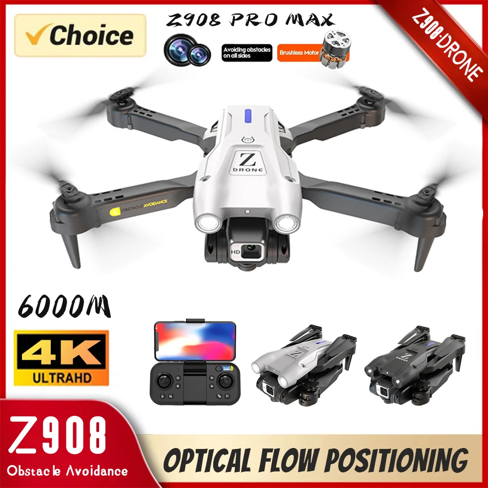 NM59485 Z908 Pro Max Drone 4K Professional 6KM Brushless Motor GPS Dual Camera FPV Obstacle Avoidance Foldable Quadcopter RC Drone Toy