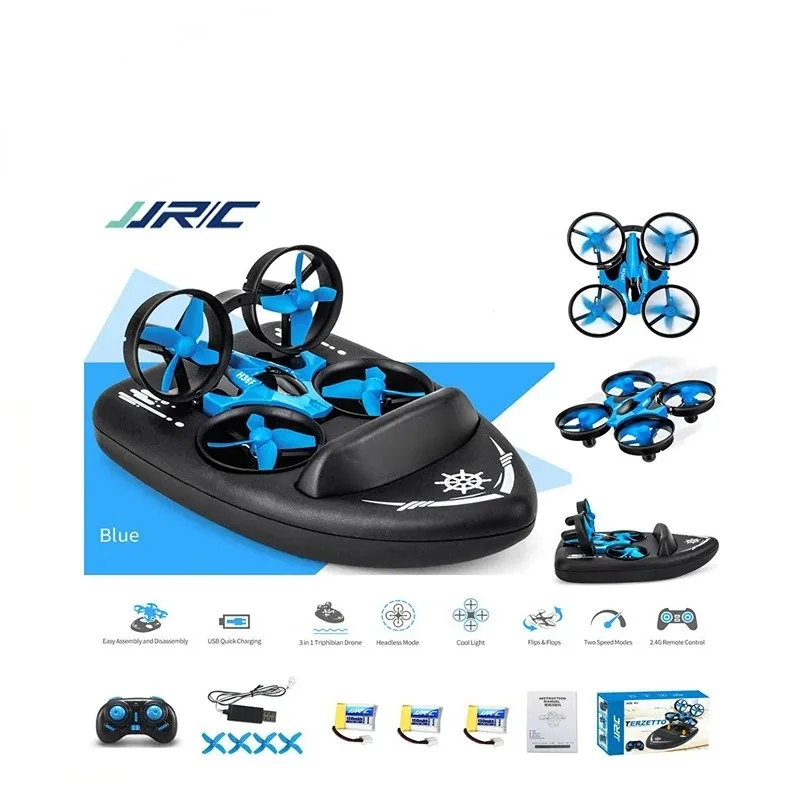 NM59511 JJRC H36F Mini Drone Helicopter 2.4G 4CH 6-Axis Gyro Speed 3D Flip Headless Mode RTF Boat Car Water Ground Air 3-mode
