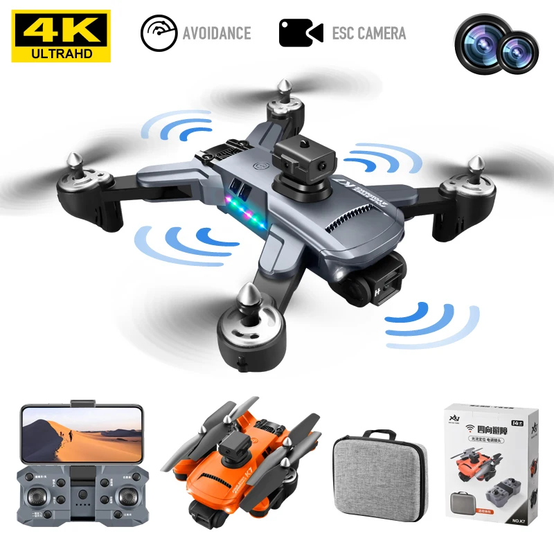 NM59524 Drone 5G Wi-Fi FPV 360 Deg Laser Obstacle Avoidance Brushless Motor Optical Flow Localization 4K HD Dual Camera RC Quadcopter Toy