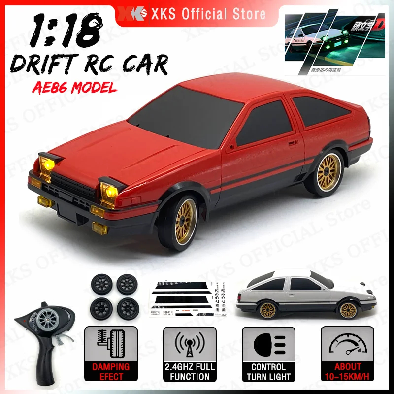 NM60039 Drift 1 by 18 AE86 Model Mini Car 2.4GHz Remote Control 2WD on Road 15Km-H High Speed Drift Racing Toy Car Gift for Children