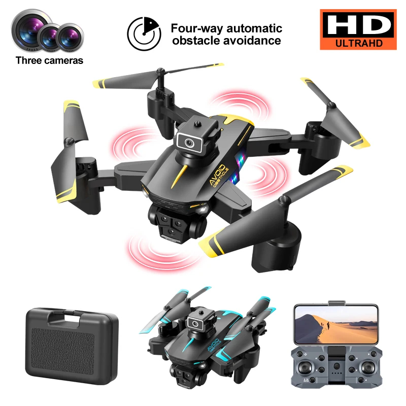 NM59760 RC Drone 4K Professional Dual HD Camera Mini Portable Drone Aerial Photography Brushless Motor Foldable GPS Quadcopter Toys - Black -  UNO1RC