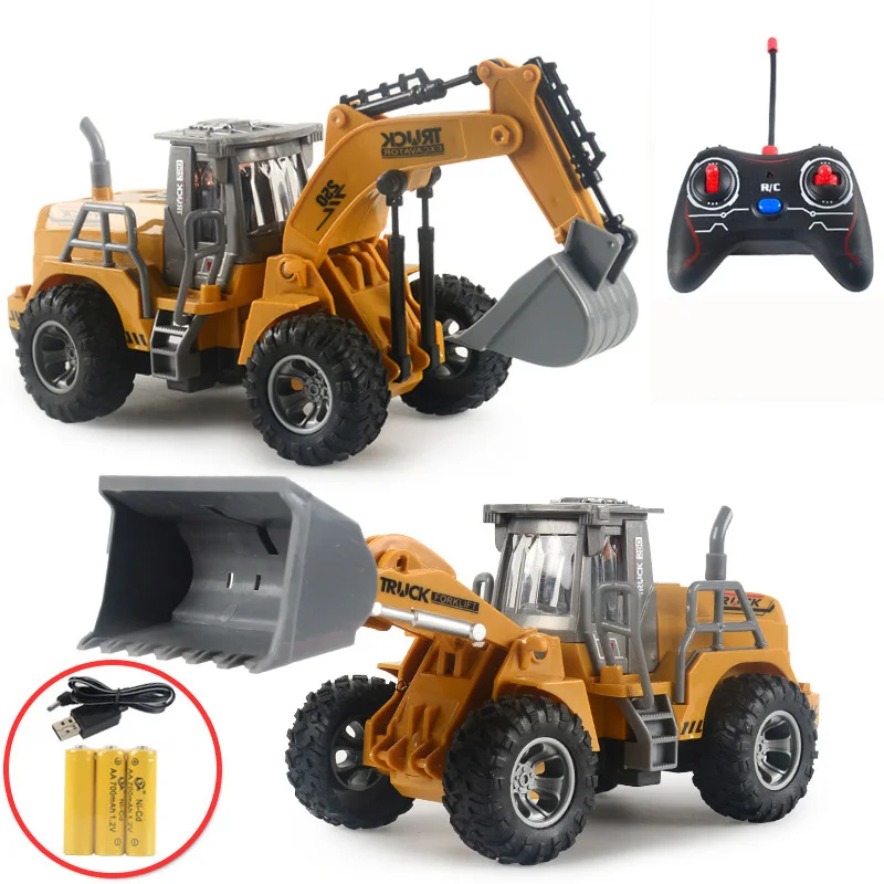 NM59838 Trucks Mini Remote Control Bulldozer 1-32 Plastic Engineering Car Dump Truck Crane Excavator Model Electric Vehicle Toys Gift