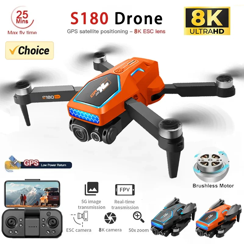 NM59839 Drone Professional with 8K Camera HD GPS Wi-Fi 5G 360 Deg Obstacle Avoidance Dual Brushless Motor Foldables RC Quadcopter Toy