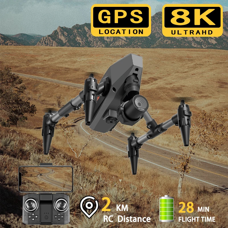 NM59889 XD1 Mini Drone 4K Professional 8K Dual Camera 5G Wi-Fi Height Maintaining Four Sides Obstacle Avoidance RC Quadcopter Toys