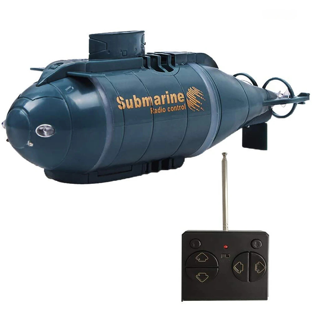 NM59959 Mini RC Submarine Speed Boat Remote Control Drone Pigboat Simulation Model Gift Toy Kids - Black & Blue