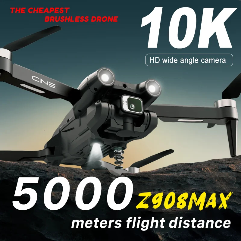 NM60007 Z908 Pro Max Drone Professional Brushless Motor 8K GPS Dual HD Aerial Photography FPV Obstacle Avoidance Quadrotor - Gray & Black
