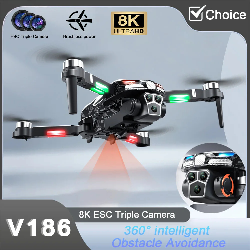 NM60197 Professional Drone 8K HD Three Camera Fly 20Min Remote Aerial Photography Click Return Obstacle Avoidance Quadcopter Drones