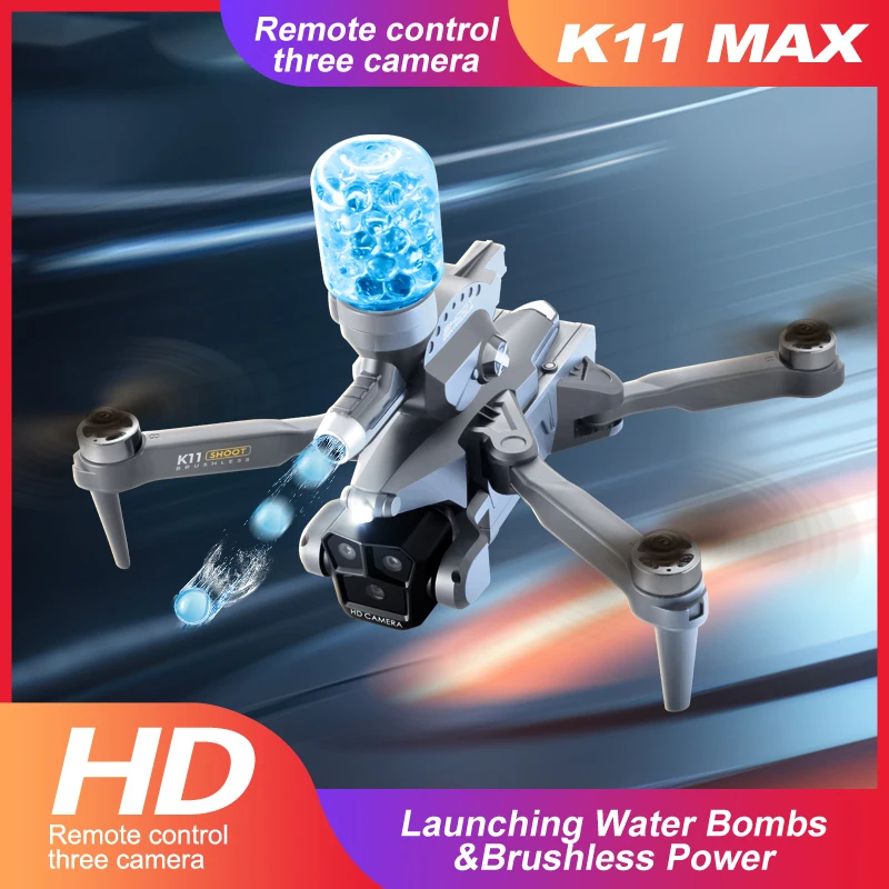 NM60244 Drone with Water Bombs Aerial Photography Drone Optical Flow 360 Deg Obstacle Avoidance 4KHD Three Camera Foldable Quadcopter