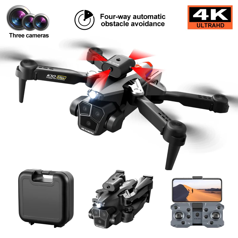 NM60256 Drone 4K HD Aerial Camera Wi-Fi FPV Obstacle Avoidance Folding Quadcopter RC Helicopter Childrens Gift Toy Stop Mat