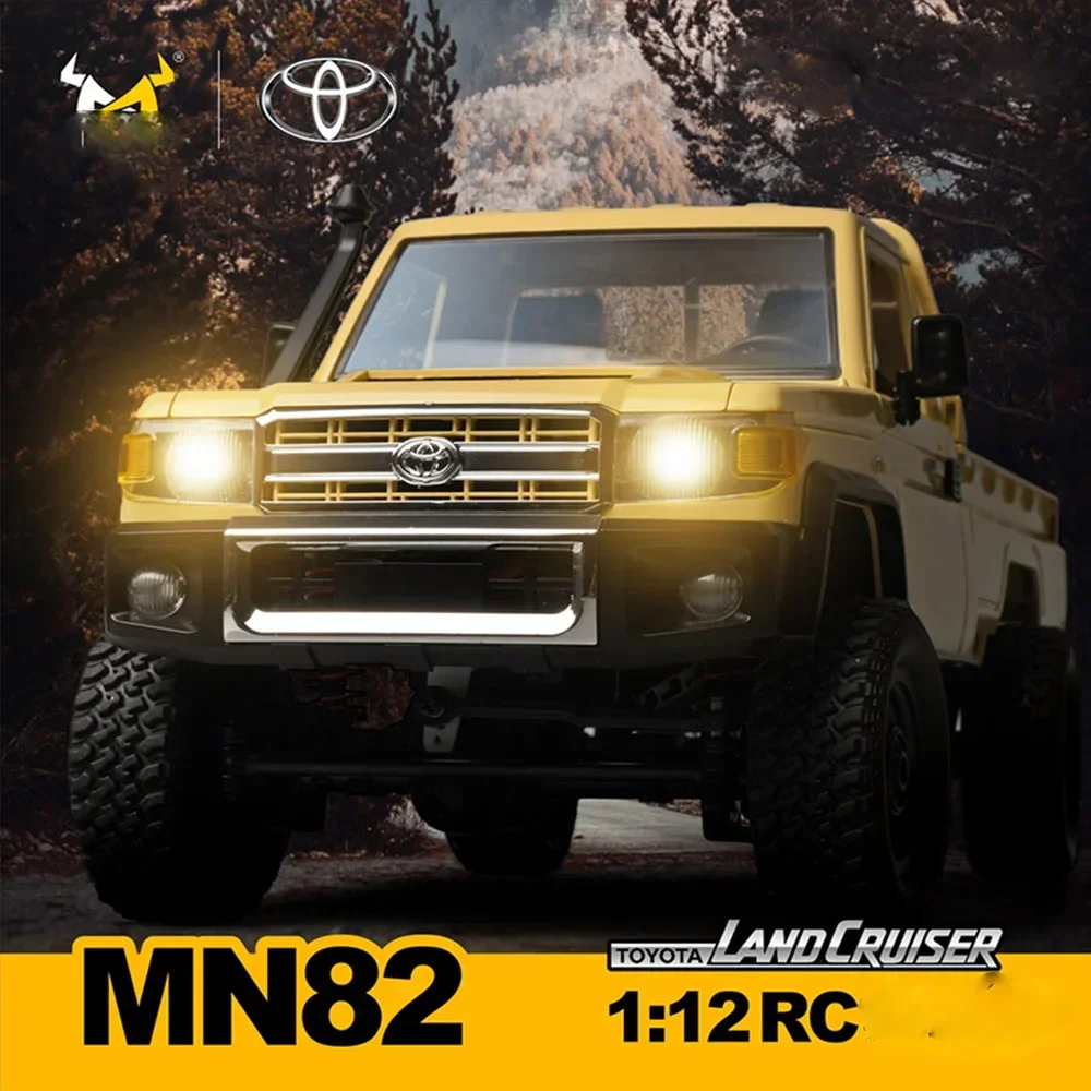 NM60274 1-12 Full Scale MN Model RTR Version RC Car 2.4G 4WD 280 Motor Proportional Off-Road RC Remote Control Car for Boys Gifts - Yellow & Red