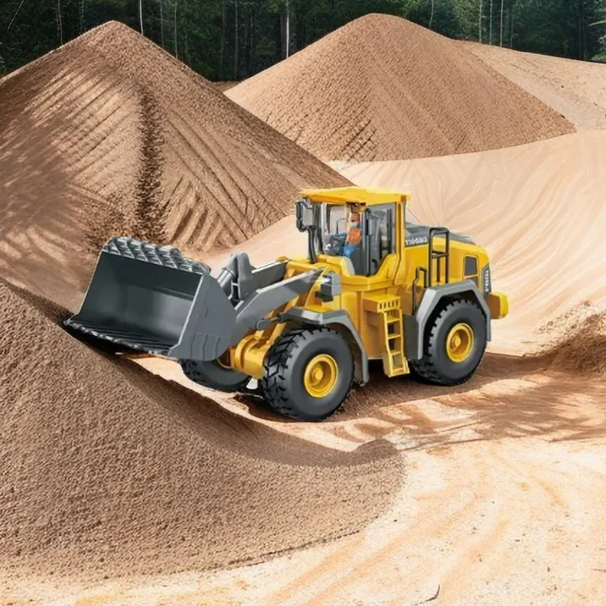 NM60290 RC Excavator Remote Control Electric Load Car Toys Dump Truck Bulldozer Engineering Vehicle Boy Girl Kid Birthday Gift - Yellow