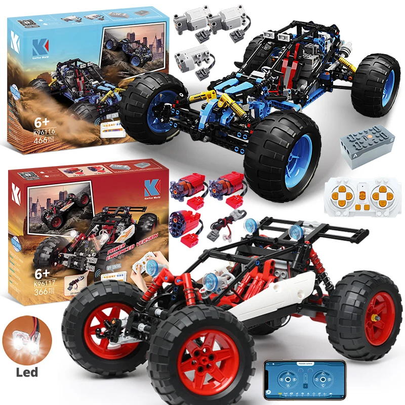 NM60321 Buggy Car K96116 APP Remote Control Motor Power Building Blocks Bricks Programming Gift Sets Toys for Children Kids
