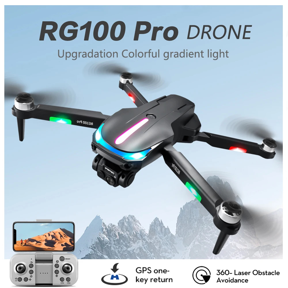 NM60357 Pro Drone 5G Wi-Fi FPV 4K HD Dual Camera 360 Deg Laser Obstacle Avoidance Brushless Motor GPS Return RC Quadcopter Drone Toys - Multi Color
