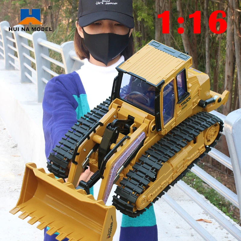 NM60500 RC Bulldozer Excavator Toy RC Engineering Vehicle Dump Dumper Alloy & Plastic Excavator RTR Toys for Kids Birthday Gift - Khaki