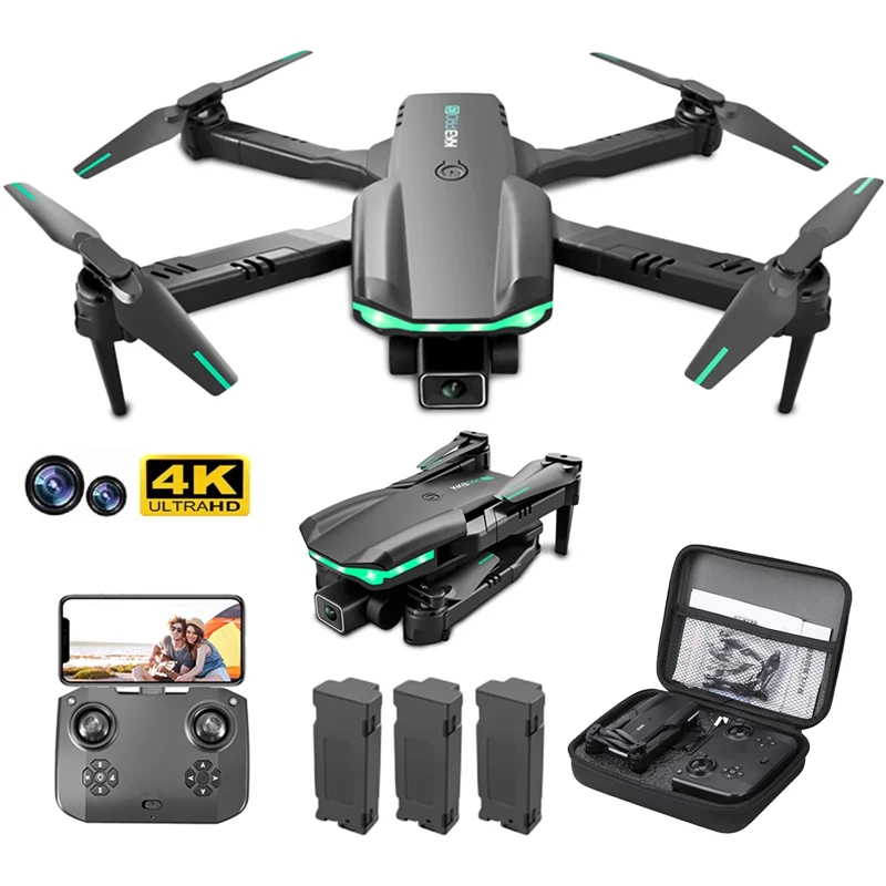 NM60772 KK3 Pro Mini Drone 4K Professional HD Dual Camera with Wi-Fi FPV Obstacle Avoidance RC Quadcopter Foldable Drones Toys Gift -  UNO1RC