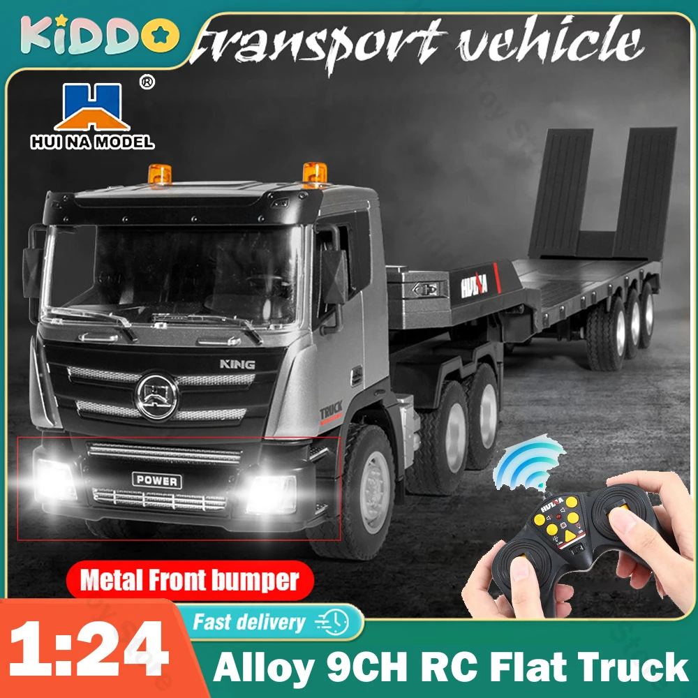 NM60927 Huina RC Flat Truck Model 9Channels Alloy Engineer Vehicle 2.4G Remote Control Car Radio Controlled Trailer Toys for Boy -  UNO1RC