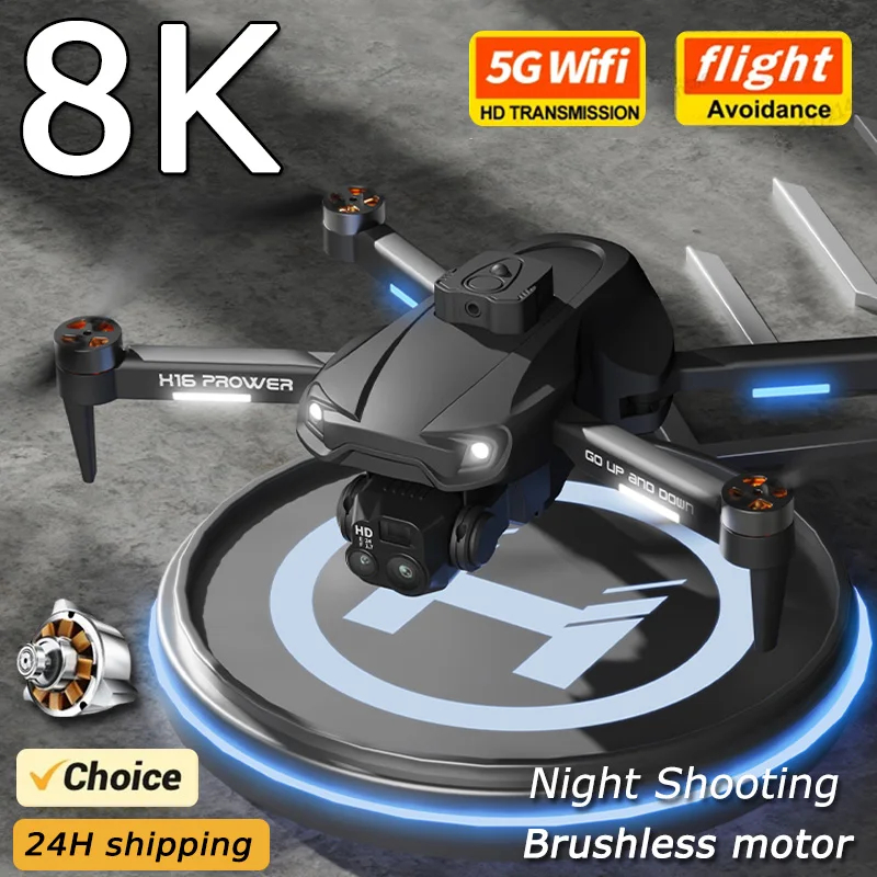NM60942   Drone 4K HD Three Camera 5G Wi-Fi Brushless RC Drone Avoid Obstacles Night Vision Anti-Shake Shooting Quadcopter Toy Gift