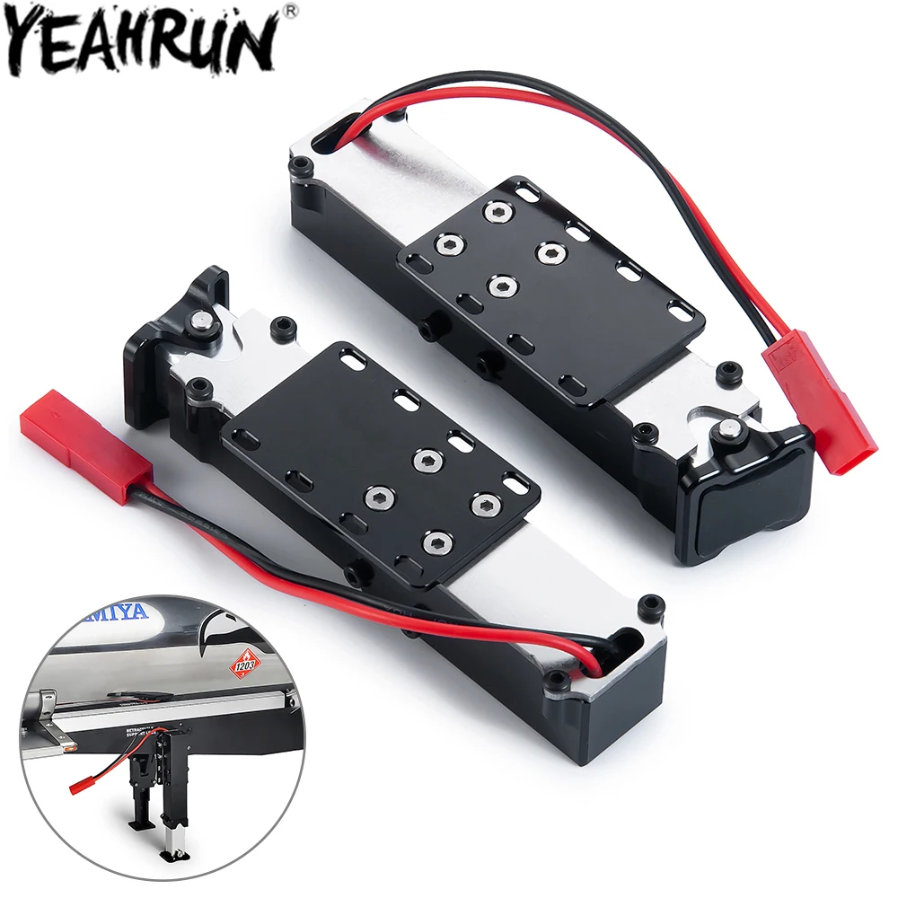 NM60982 2 Piece 1-14 Metal Legs Electric Lift Outrigger Frame Support Feet Pillar for 1 by 14 Tamiya Truck Trailer Tractor RC Model Car