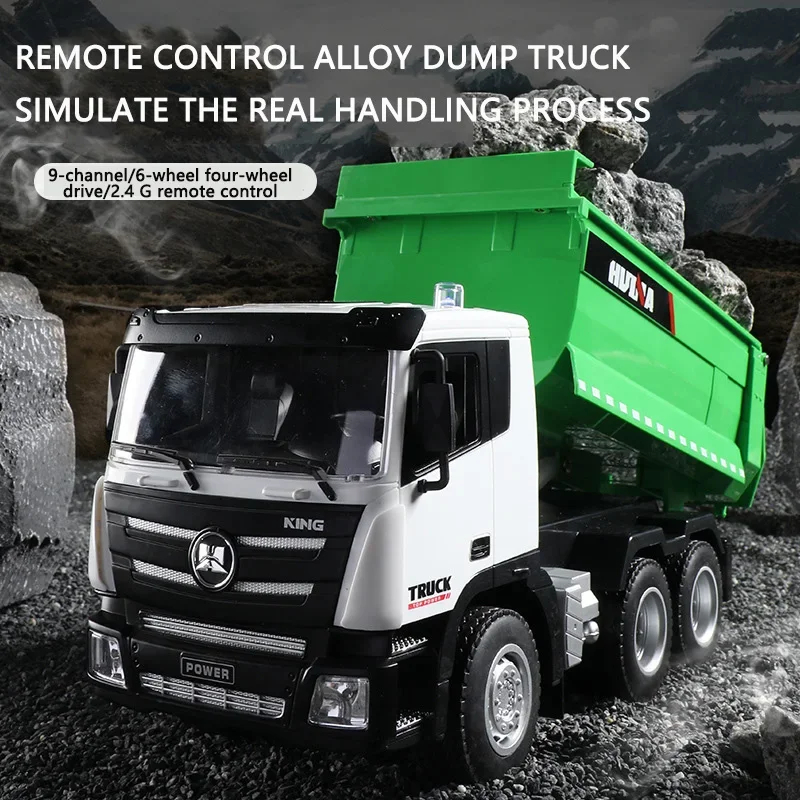 NM61040 RC 1- 18 Nine-Channel Outdoor Remote Control Dump Truck Simulation Engineering Vehicle Electric Car Model Toys Boys Gift