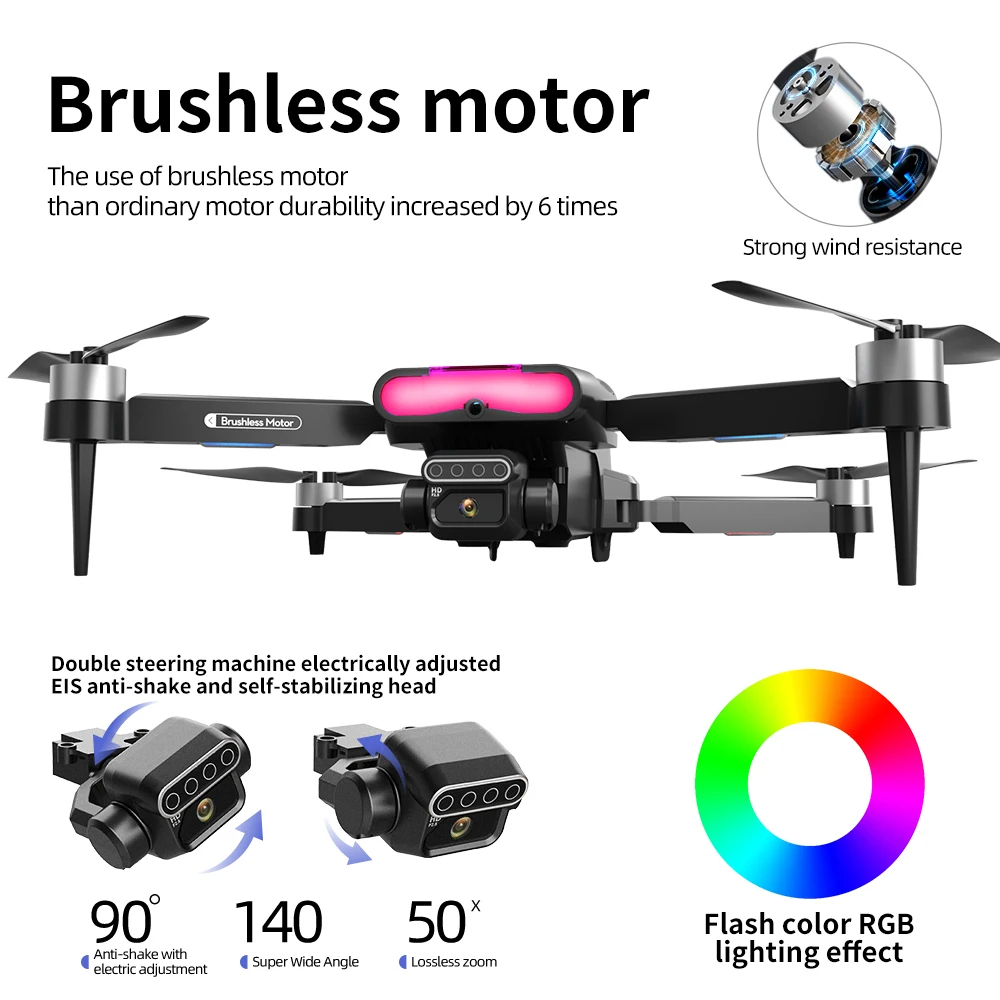 NM60943 RC Drone 4K Professional with 1080P Wide Angle HD Camera Foldable Helicopter Wi-Fi FPV Height Hold Gift Toy