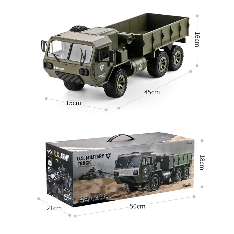 NM61094 Control Scale Wheeled Truck 1-16 Remote Control Vehicle Model Six Wheel Drive Wi-Fi Cameras Simulation Military Card RC - Military Green