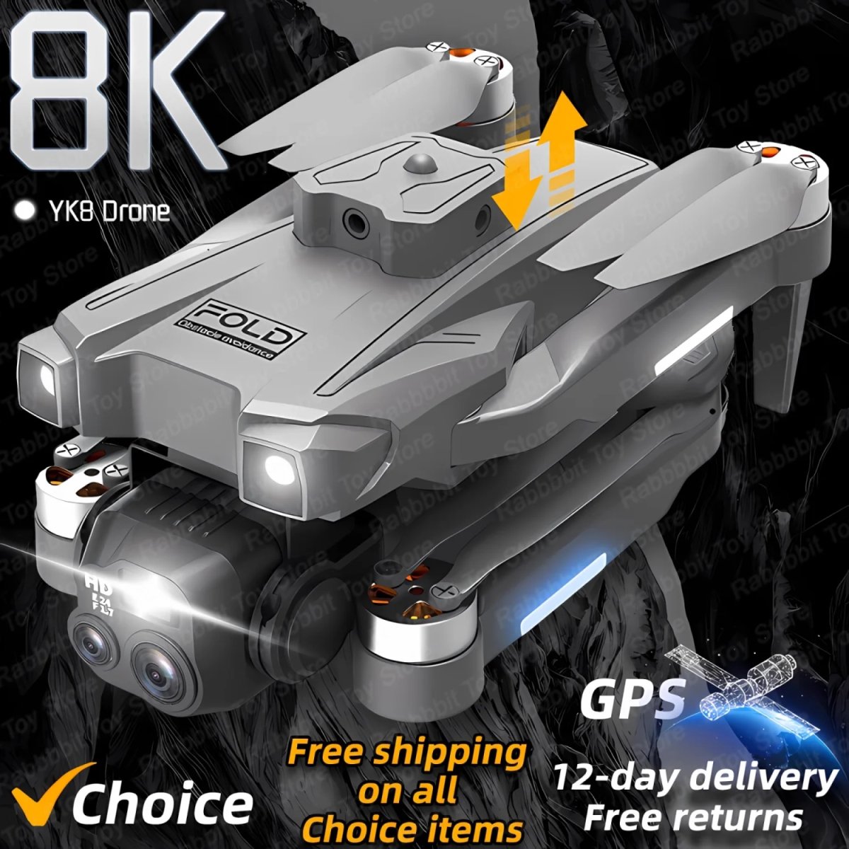 NM61130 YK8 Drone 8K Brushless Motor Professional HD 4K Camera Wide Angle Optical Flow 360 Deg Obstacle Avoidance 5G Wi-Fi RC Quadcopter