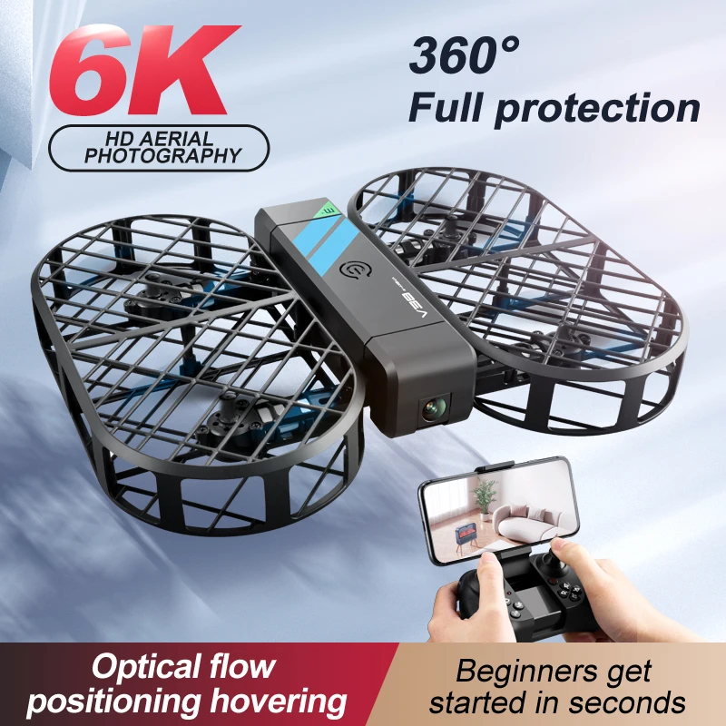 NM60851   RC Drone Wi-Fi FPV Hover Camera HD 6K Pocket Remote Control Helicopter RC Plane Foldable Quadcopter Toys Gift for Kids