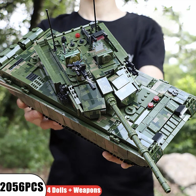 NM60976 RC 99A Main Battle Tank Building Blocks M1A2 Leopard 2 Tank Bricks Model WW2 Soldier Weapon Toys for Kids