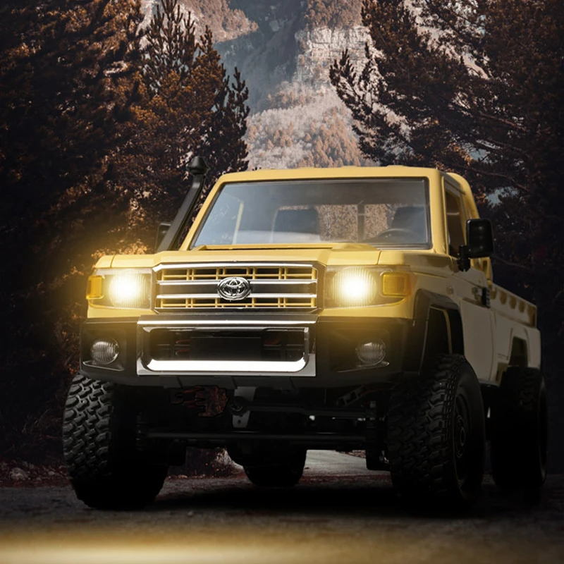 NM61003 Mn82 1-12 Remote-Controlled Model Car RC Climbing Off-Road Vehicle LC79 Large Pickup Truck Adult Toy Gift - Yellow & Red