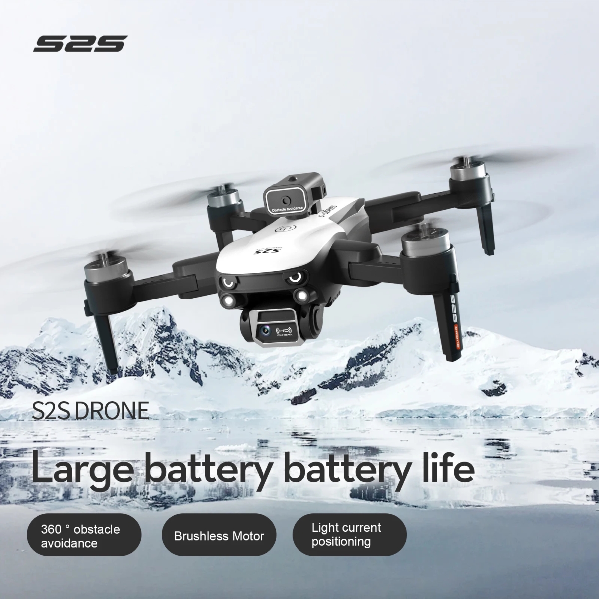 NM61046 S2S Drone 4K HD Camera Wi-Fi FPV 360 Deg Aerial Stunt Obstacle Avoidance Optical Flow Brush Folding RC Drone Toy Gift