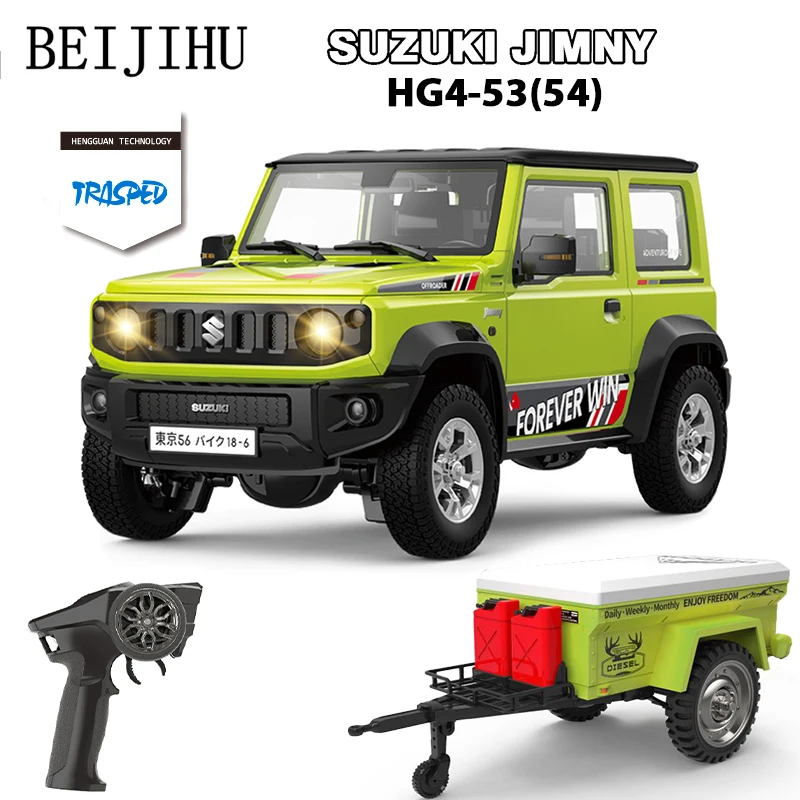 NM61091 Jimny GH4-53 1-16 RC Car with HG4-54 Semi Trailer Kit 4WD Electric High Speed Off-Road Truck Toys for Children Gifts - White & Green