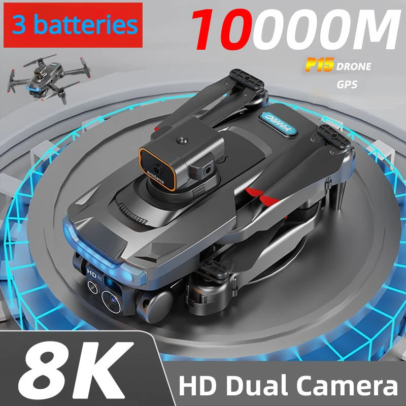 NM61138 P15 Plus Three Battery Range Drone Professional Edition Dual Camera Obstacle Avoidance Optical Flow Positioning Brushless