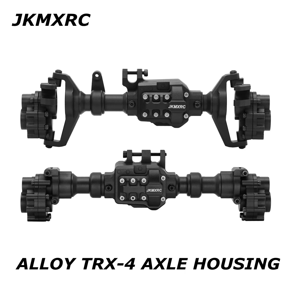 NM61212 TRX-4 Alloy Assembled Front Rear Portal Axles Housing Set Upgrade Parts for 1 by 10 Traxxas RC Truck - Matte Black