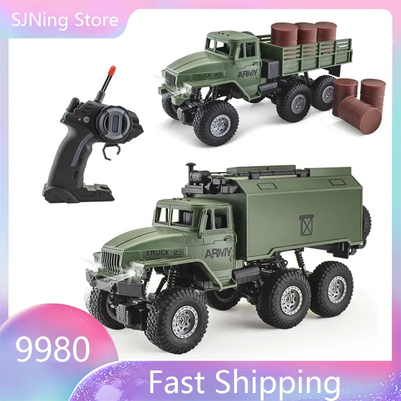 NM60475 2.4Ghz 6WD RC Car Military Truck Crawler Command & Transportation Off-Road Climbing Vehicle Simulation Gifts Toys for Boys