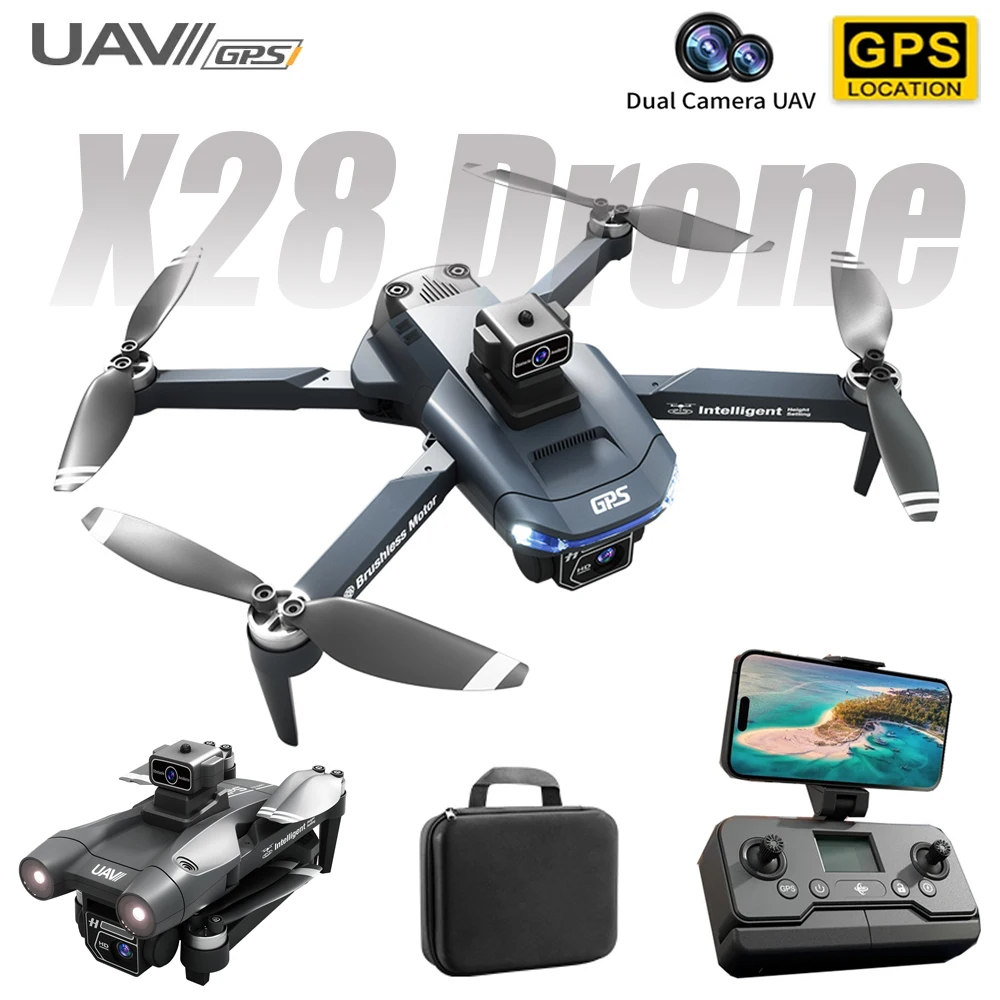 NM60484 RC Drone 5G Wi-Fi FPV 360 Deg Laser Obstacle Avoidance Brushless Motor 4K HD Dual Camera GPS Return RC Quadcopter Drone Toys