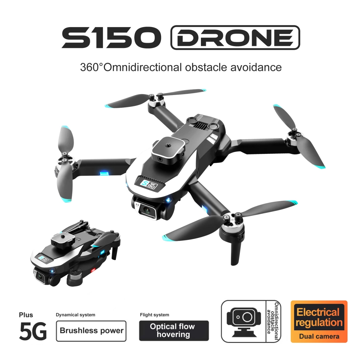 NM60492 S150 Drone HD Dual Camera Professional Aerial Photography Obstacle Avoidance Brushless Helicopter RC Quadcopter Toy Gifts