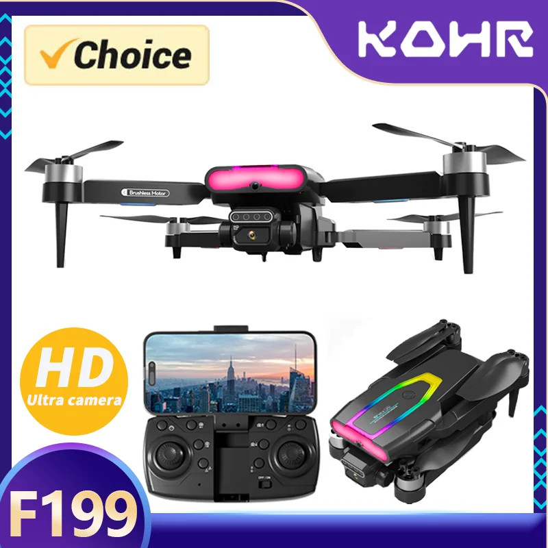 NM60517 F199 Drone Aerial Photography with 1080P Wide Angle HD Dual Camera Brushless Wi-Fi FPV Professional RC Foldable Quadcopter -  UNO1RC